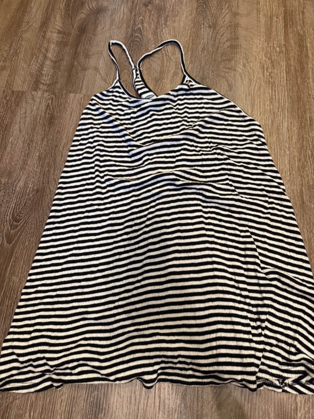 Old Navy Black and White Striped Racerback Tank